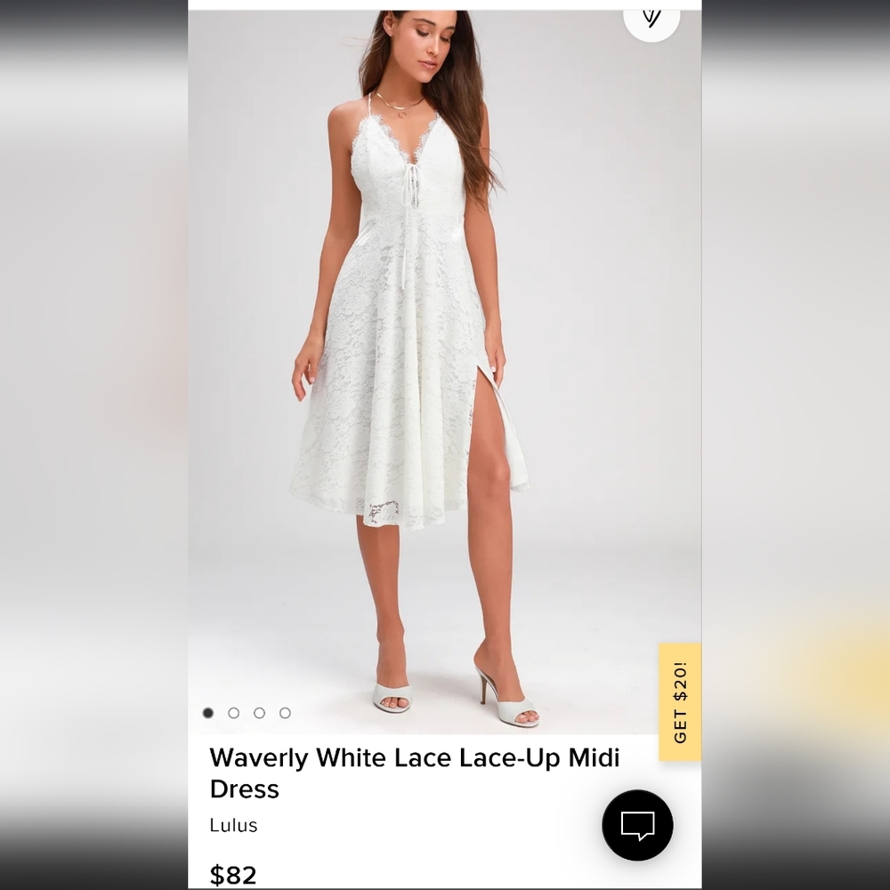 Lulus Waverly White Lace Midi Dress